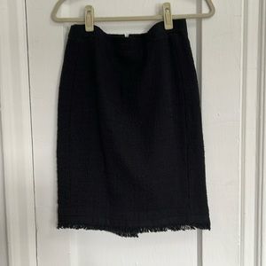 J.crew black boucle pencil skirt size 2